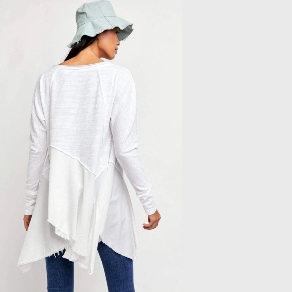Free People White Asymmetrical Top - Picture 13 of 16